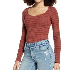 PST Project Social T Kimora  Sweetheart Rib Knit Top
